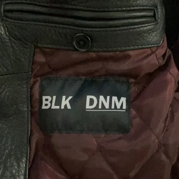 BLK DNM Leather bomber jacket w/ shearling collar - Picture 6 of 6